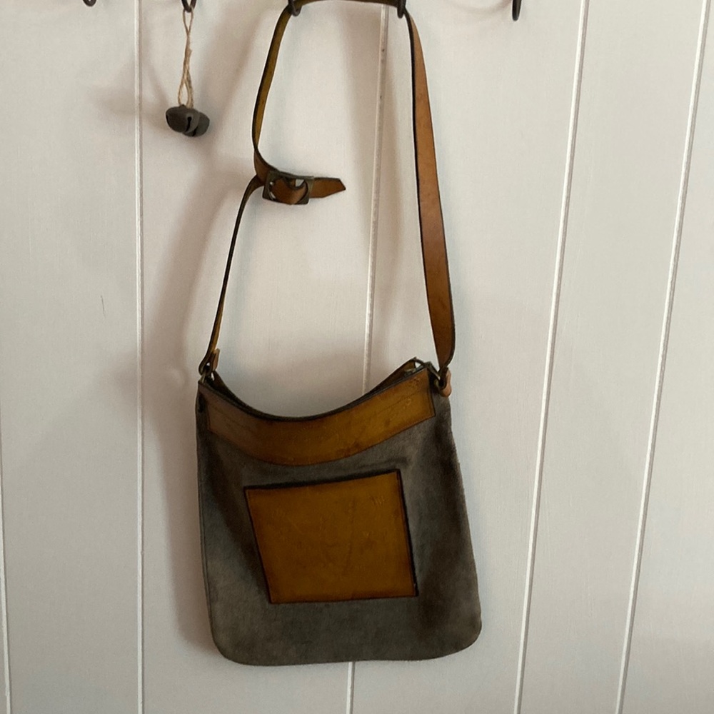 Two-Tone Leather Satchel